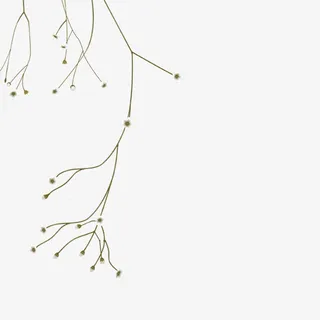 绿色简约树枝装饰图案免抠