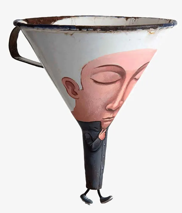漏斗插画雕塑免抠