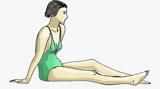 手绘卡通游泳女孩免抠