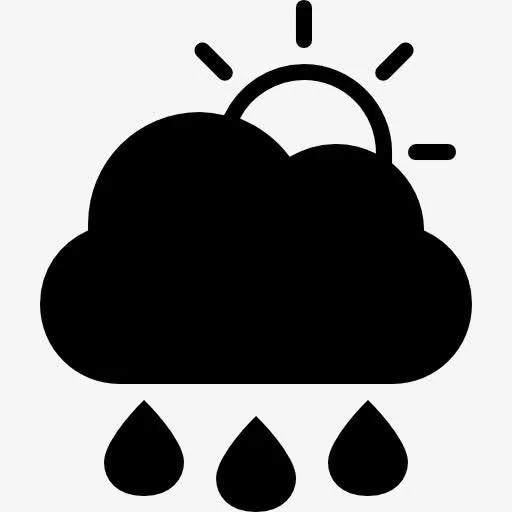 风雨交加的雨天天气界面符号图标免抠