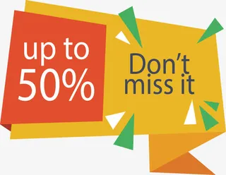 黄色折纸促销标签免抠