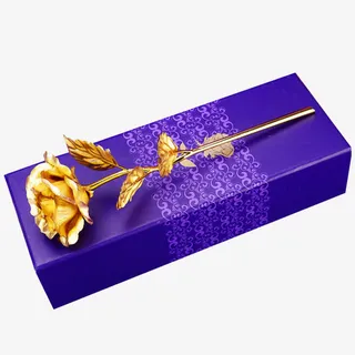 金箔玫瑰礼盒免抠