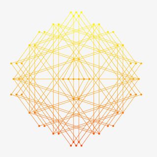 黄色渐变线条图形免抠