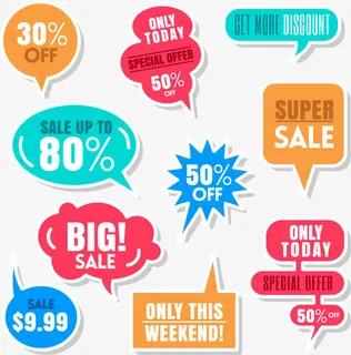 爆炸贴打折标签免抠