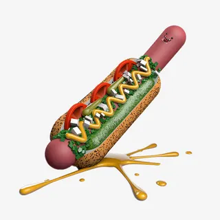 卡通立体热狗免抠图免抠