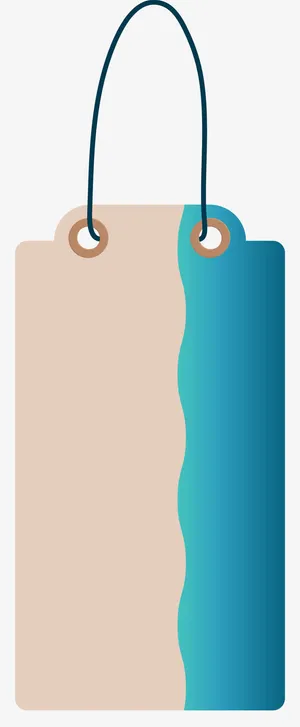 黄色简约卡片吊牌免抠