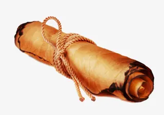 绳子捆着的羊皮卷免抠
