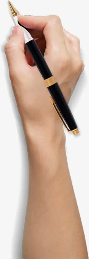 手持钢笔写字免抠