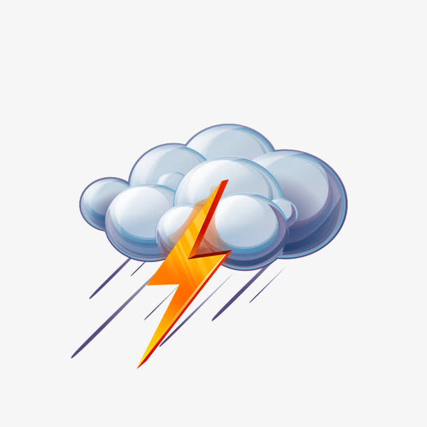 立体雷雨天气标志素材免抠