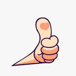 卡通手绘点赞的手素材免抠