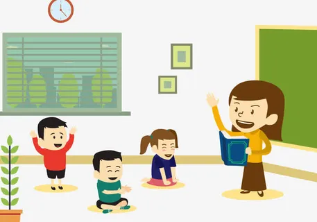 给幼儿园小朋友讲故事的老师免抠