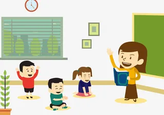 给幼儿园小朋友讲故事的老师免抠