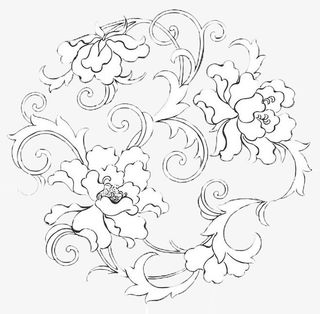 牡丹花简笔画免抠