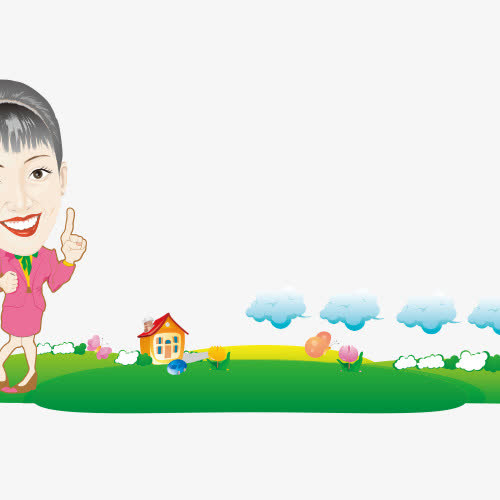 手绘绿色场景免抠