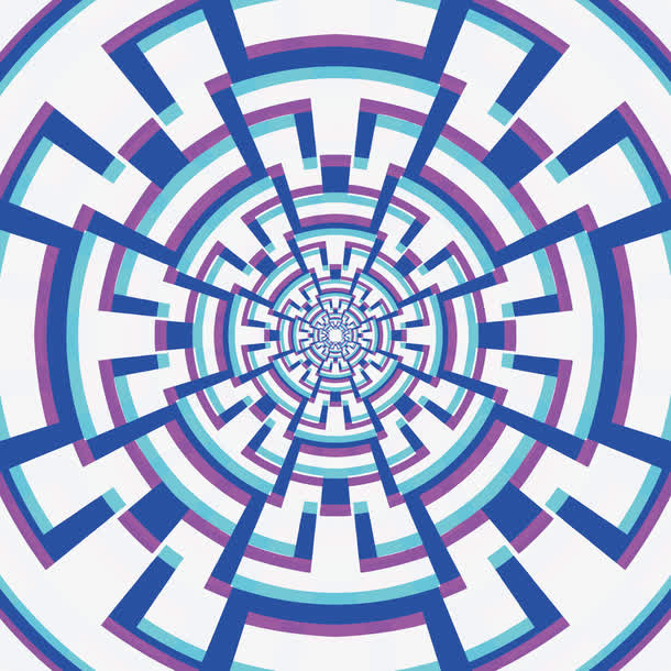 矢量蓝色故障风几何花纹免抠