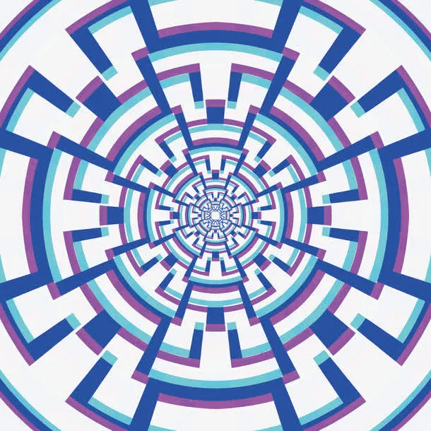 矢量蓝色故障风几何花纹免抠