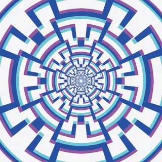 矢量蓝色故障风几何花纹免抠