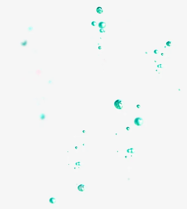 绿色简约水珠漂浮素材免抠