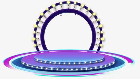 618狂欢节电商舞台装饰背景免抠