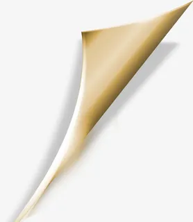 金色翻页效果免抠标签元素