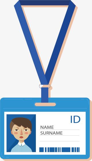 蓝色边框个人证件免抠