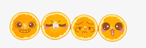 可爱表情的橙子免抠