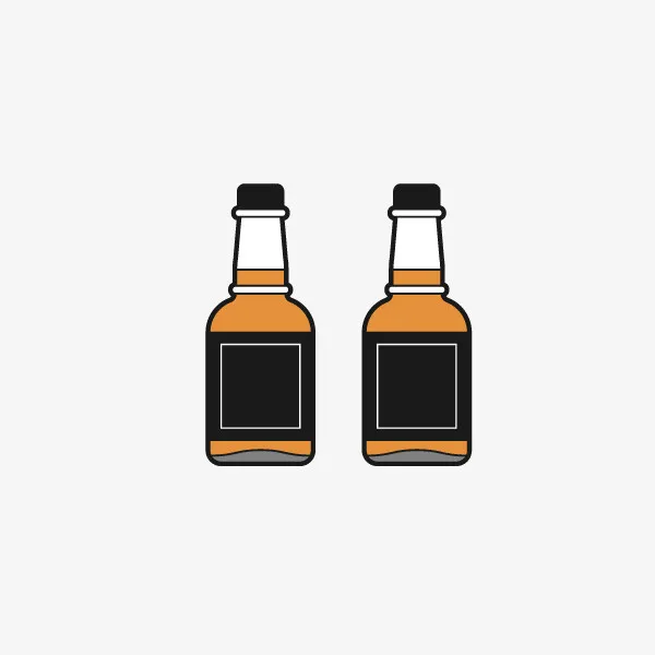 手绘卡通酒瓶苏格兰风格插画免抠
