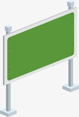 矢量时尚立体路标指示牌免抠