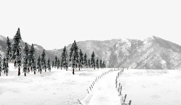 冬天的雪山免抠