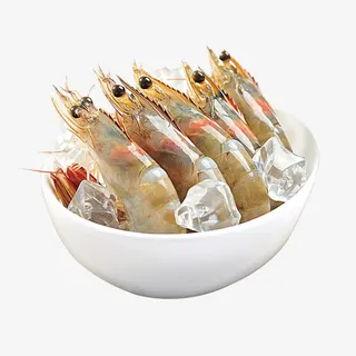 在冰箱里面冰冻的基围虾免抠