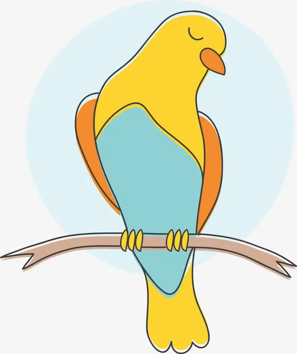 站在树枝上的小鸟矢量图免抠