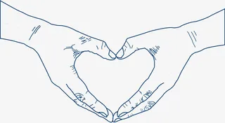 爱心双手线条免抠