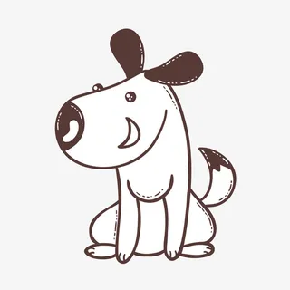 白色宠物狗矢量图免抠