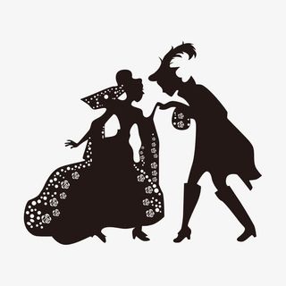 剪影跳舞王子与公主素材免抠