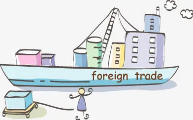 春天彩色轮船漫画免抠