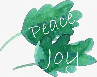 圣诞节树叶清新标签免抠