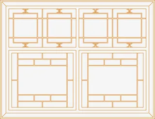 中式的文艺园林窗子免抠