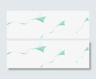 淡绿色空中纸鸢免抠