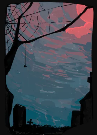 红色月亮的夜晚免抠