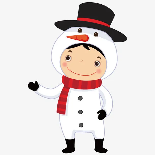 手绘卡通雪人免抠