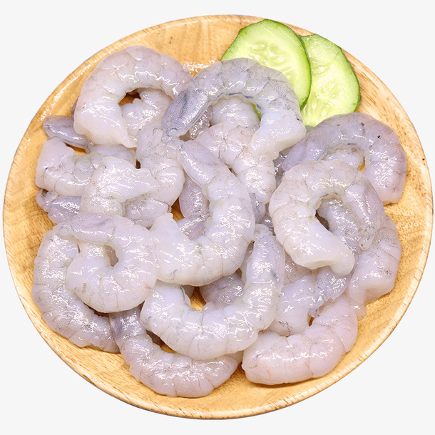 木板子上的新鲜虾仁免抠
