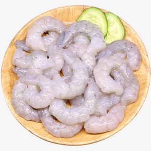 木板子上的新鲜虾仁免抠
