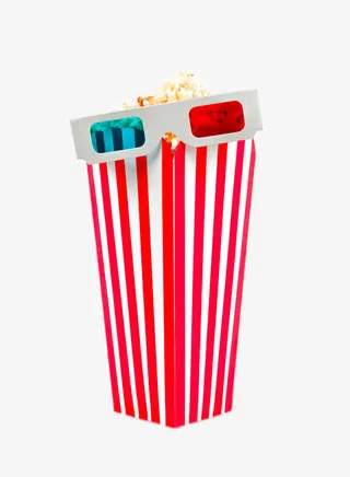 爆米花和3D眼镜免抠