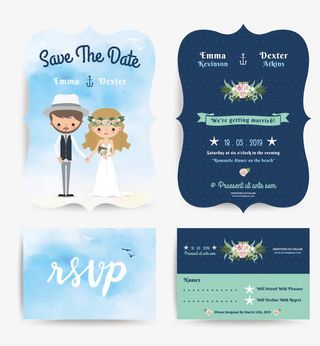 矢量婚礼请柬免抠