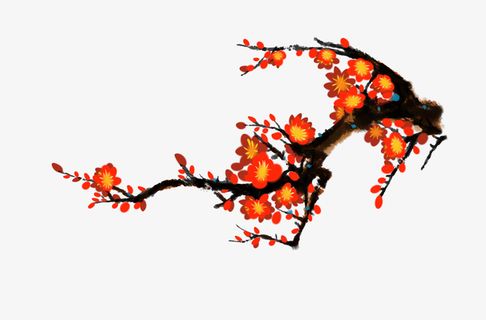 入冬冷傲风雪梅花盛开4免抠