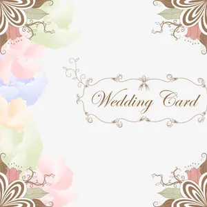 素色唯美花瓣婚礼请柬封面免抠