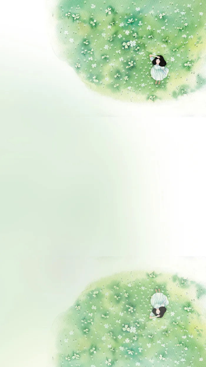 绿色手绘清新H5背景高清
