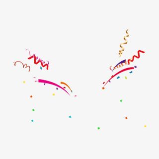 漂浮彩带免抠漂浮几何图元素