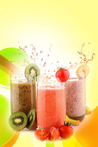 鲜榨果汁奶茶店宣传单海报背景素材高清