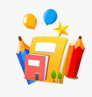 卡通学生学习素材免抠